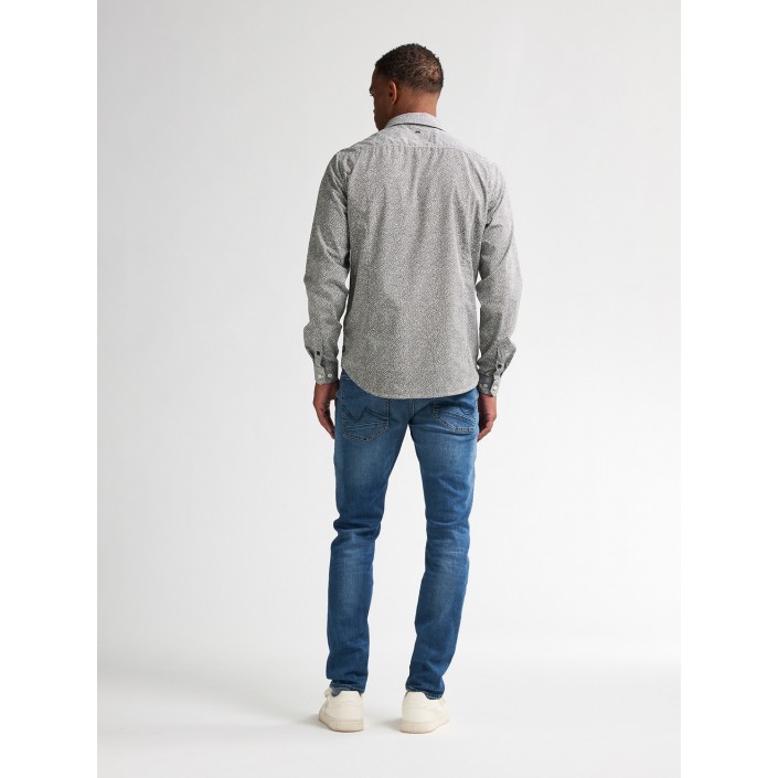 Petrol Industries Men Shirt Long Sleeve AOP Mossy Stone | Freewear Men Shirt Long Sleeve AOP - www.freewear.nl - Freewear