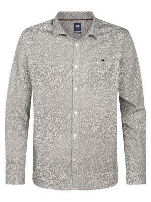 Petrol Industries Men Shirt Long Sleeve AOP Mossy Stone | Freewear Men Shirt Long Sleeve AOP - www.freewear.nl - Freewear