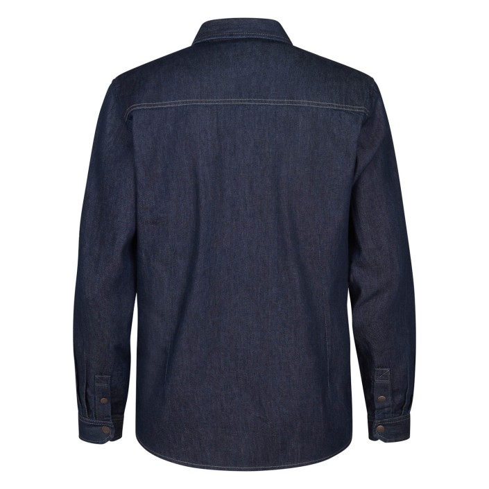 Petrol Industries Men Shirt Long Sleeve Denim Dark Indigo | Freewear Men Shirt Long Sleeve Denim - www.freewear.nl - Freewear