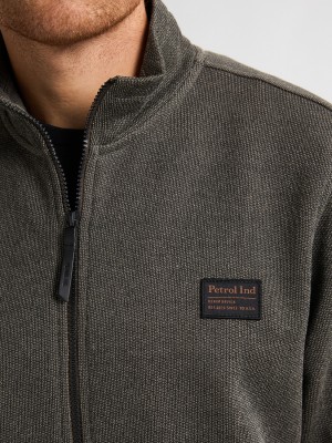 Petrol Industries Men Sweater Collar Zip Beluga | Freewear Men Sweater Collar Zip - www.freewear.nl - Freewear