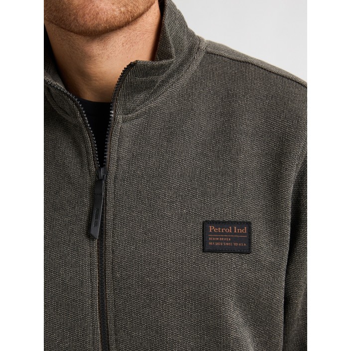 Petrol Industries Men Sweater Collar Zip Beluga | Freewear Men Sweater Collar Zip - www.freewear.nl - Freewear