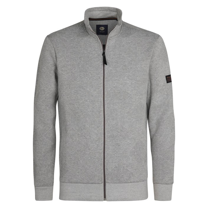Petrol Industries Men Sweater Collar Zip Light Grey Melee | Freewear Men Sweater Collar Zip - www.freewear.nl - Freewear