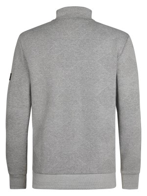Petrol Industries Men Sweater Collar Zip Light Grey Melee | Freewear Men Sweater Collar Zip - www.freewear.nl - Freewear