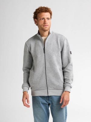 Petrol Industries Men Sweater Collar Zip Light Grey Melee | Freewear Men Sweater Collar Zip - www.freewear.nl - Freewear