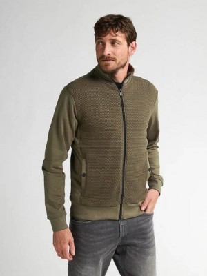 Petrol Industries Men Sweater Collar Zip Antique White Melee | Freewear Men Sweater Collar Zip - www.freewear.nl - Freewear