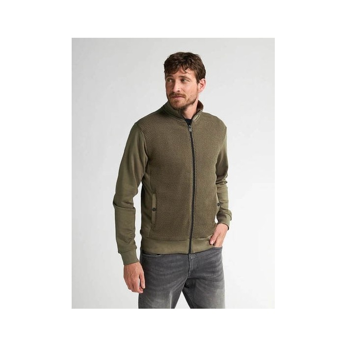 Petrol Industries Men Sweater Collar Zip Antique White Melee | Freewear Men Sweater Collar Zip - www.freewear.nl - Freewear