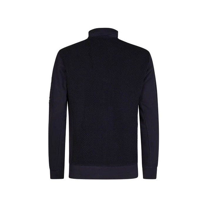 Petrol Industries Men Sweater Collar Zip Royal Navy | Freewear Men Sweater Collar Zip - www.freewear.nl - Freewear