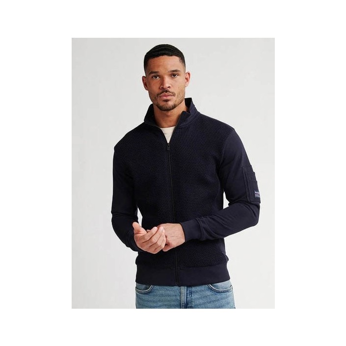 Petrol Industries Men Sweater Collar Zip Royal Navy | Freewear Men Sweater Collar Zip - www.freewear.nl - Freewear
