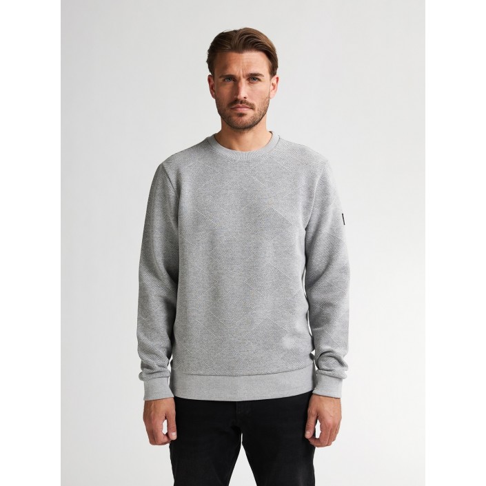 Petrol Industries Men Sweater Round Neck Light Grey Melee | Freewear Men Sweater Round Neck - www.freewear.nl - Freewear