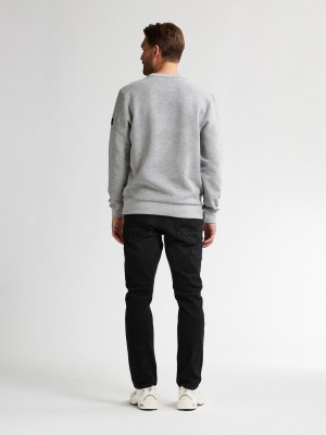 Petrol Industries Men Sweater Round Neck Light Grey Melee | Freewear Men Sweater Round Neck - www.freewear.nl - Freewear