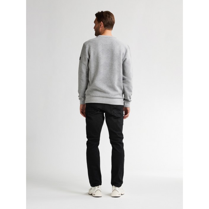 Petrol Industries Men Sweater Round Neck Light Grey Melee | Freewear Men Sweater Round Neck - www.freewear.nl - Freewear