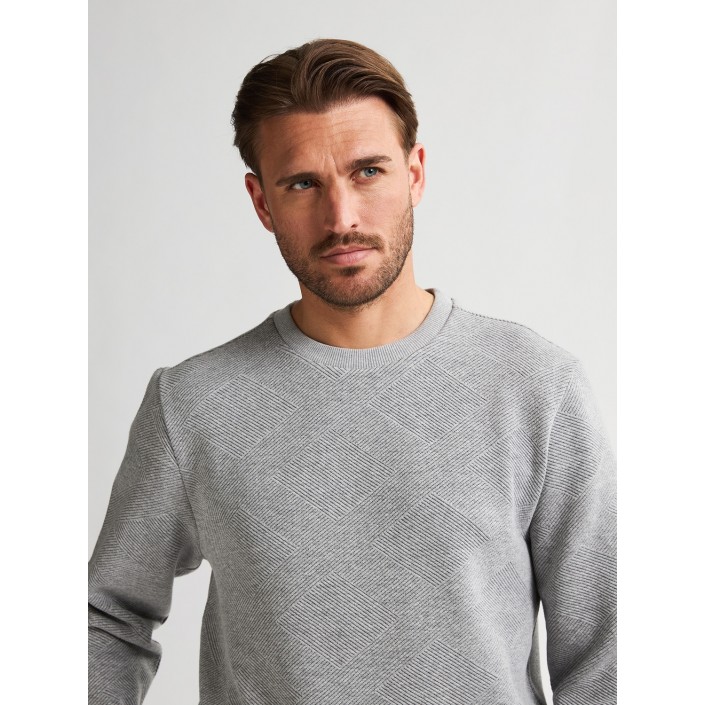 Petrol Industries Men Sweater Round Neck Light Grey Melee | Freewear Men Sweater Round Neck - www.freewear.nl - Freewear
