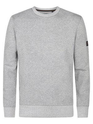 Petrol Industries Men Sweater Round Neck Light Grey Melee | Freewear Men Sweater Round Neck - www.freewear.nl - Freewear
