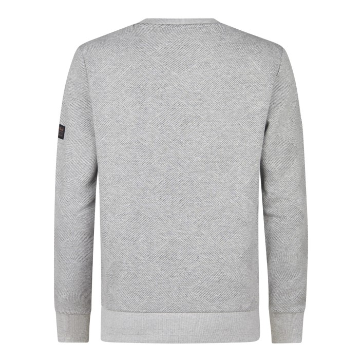 Petrol Industries Men Sweater Round Neck Light Grey Melee | Freewear Men Sweater Round Neck - www.freewear.nl - Freewear