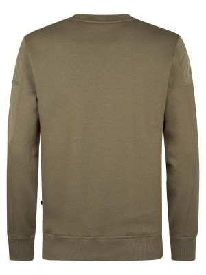 Petrol Industries Men Sweater Round Neck Mossy Stone | Freewear Men Sweater Round Neck - www.freewear.nl - Freewear