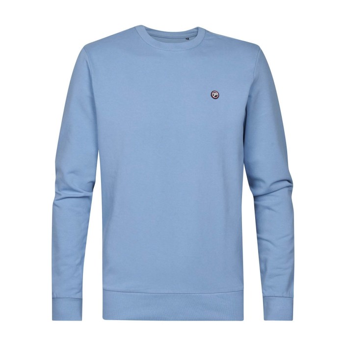Petrol Industries Men Sweater Round Neck Pale Blue | Freewear Men Sweater Round Neck - www.freewear.nl - Freewear