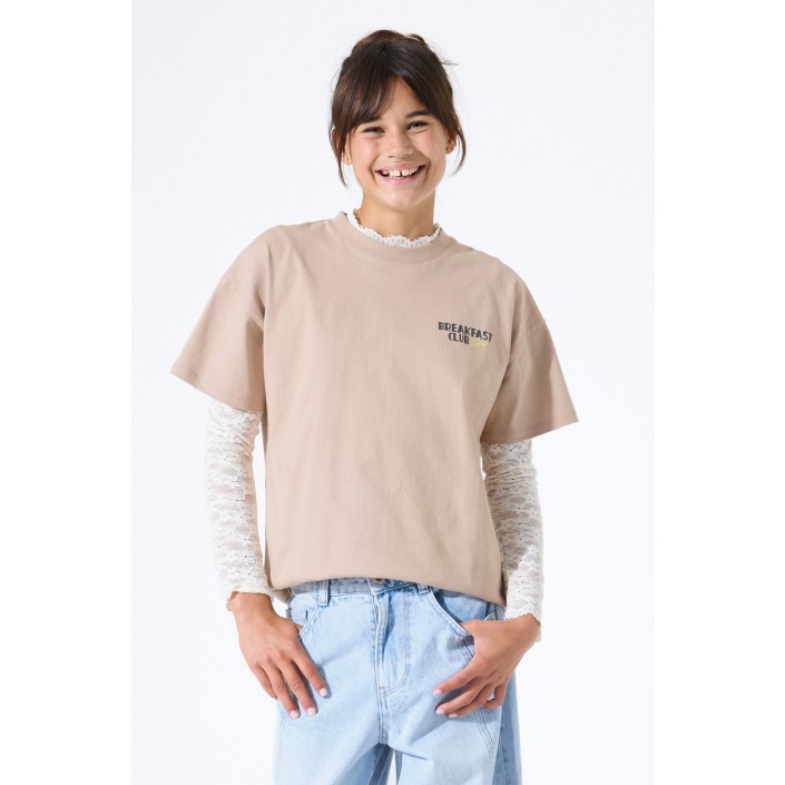 Garcia M262402_girls T-shirt ss 6703-light taupe | Freewear M262402_girls T-shirt ss - www.freewear.nl - Freewear