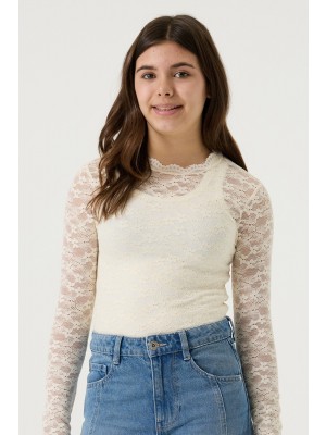 Garcia M262405_girls T-shirt ls 1448-ecru | Freewear M262405_girls T-shirt ls - www.freewear.nl - Freewear