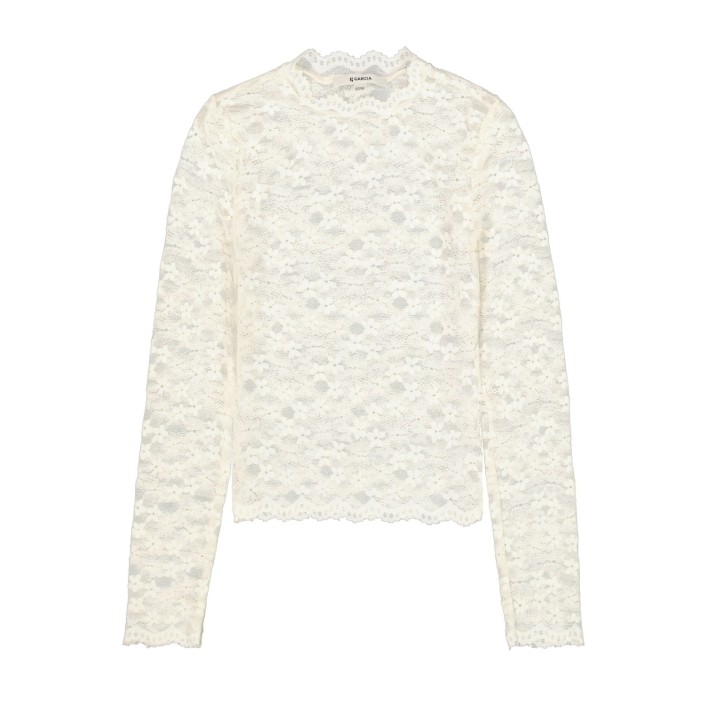 Garcia M262405_girls T-shirt ls 1448-ecru | Freewear M262405_girls T-shirt ls - www.freewear.nl - Freewear