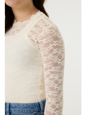 Garcia M262405_girls T-shirt ls 1448-ecru | Freewear M262405_girls T-shirt ls - www.freewear.nl - Freewear