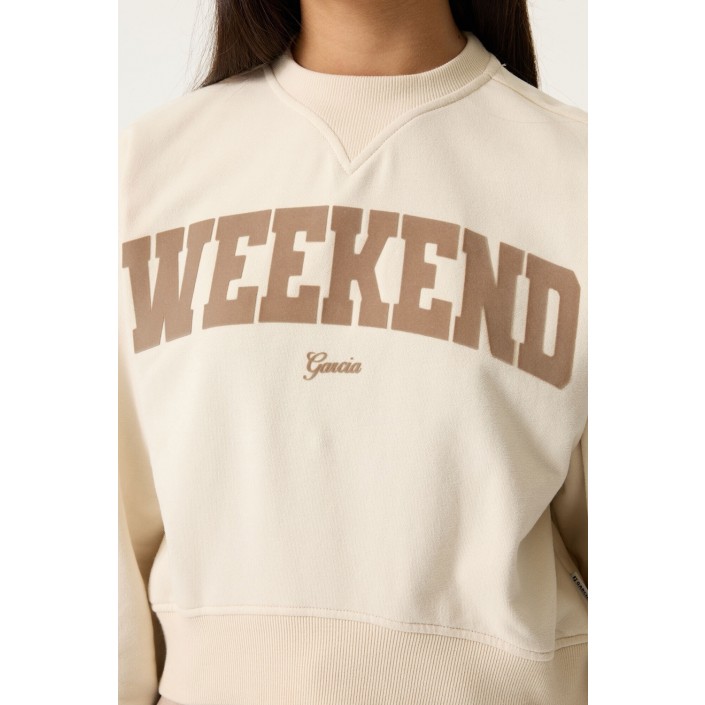 Garcia M262463_girls sweat 1448-ecru | Freewear M262463_girls sweat - www.freewear.nl - Freewear
