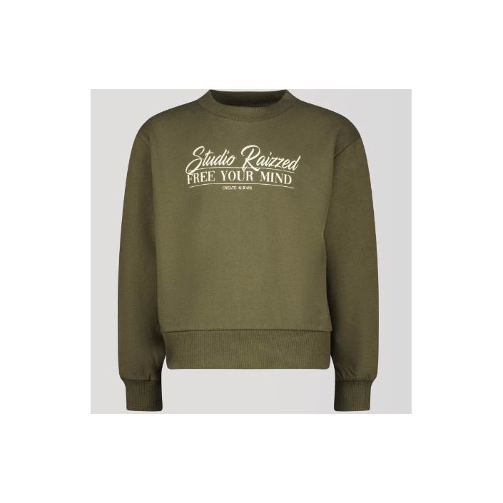 Raizzed Ki Line Sweater Army Green | Freewear Ki Line Sweater - www.freewear.nl - Freewear