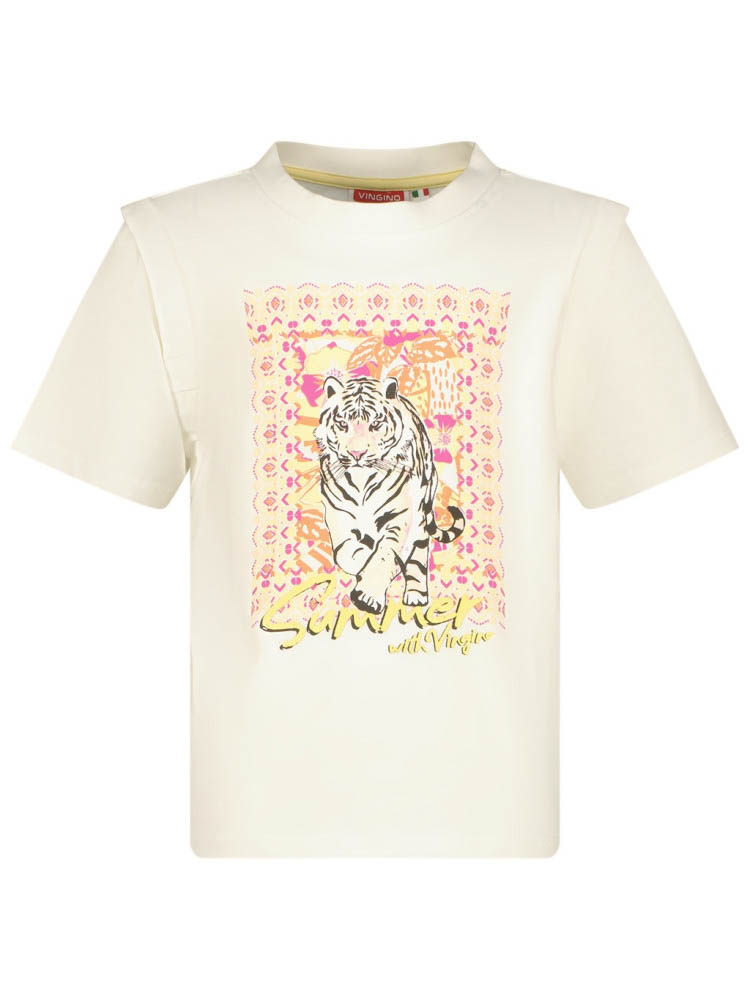 Vingino - Meisjes Shirt - Offwhite - Maat 140