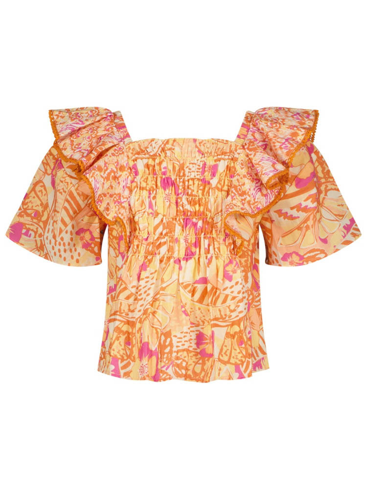 Vingino Top Lorance Meisjes T-shirt - Sunset coral - Maat 128
