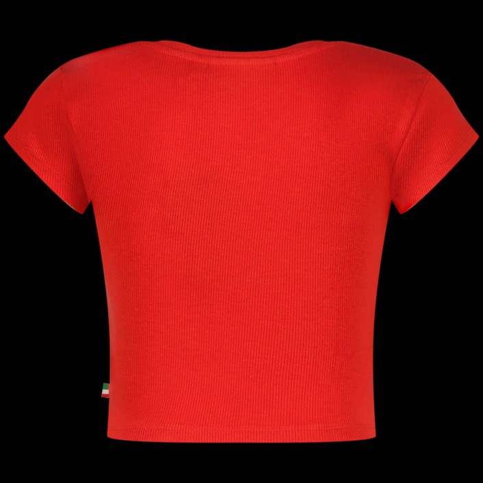 Vingino Basic-Crop Rib Tee Breeze red | Freewear Basic-Crop Rib Tee - www.freewear.nl - Freewear