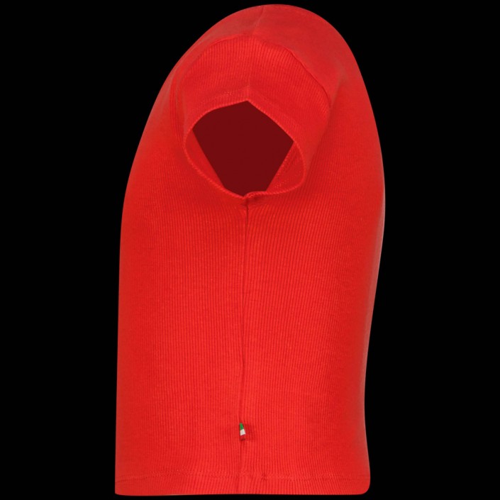 Vingino Basic-Crop Rib Tee Breeze red | Freewear Basic-Crop Rib Tee - www.freewear.nl - Freewear