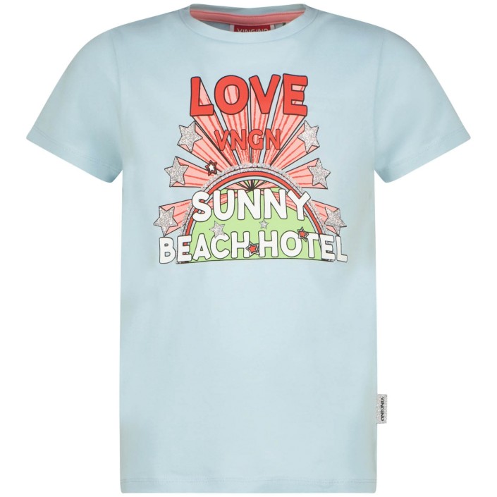 Vingino Hariette T-shirt Powder Blue | Freewear Hariette T-shirt - www.freewear.nl - Freewear