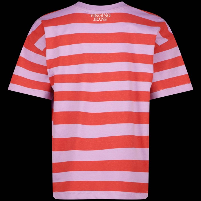 Vingino Basic-Tee Stripe Lilac blush | Freewear Basic-Tee Stripe - www.freewear.nl - Freewear