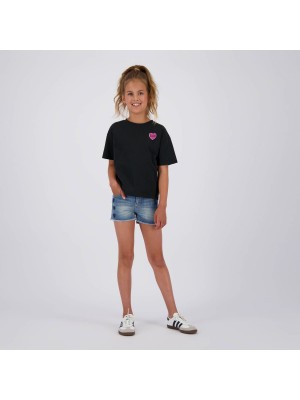Vingino Hanrieke T-shirt Deep Black | Freewear Hanrieke T-shirt - www.freewear.nl - Freewear