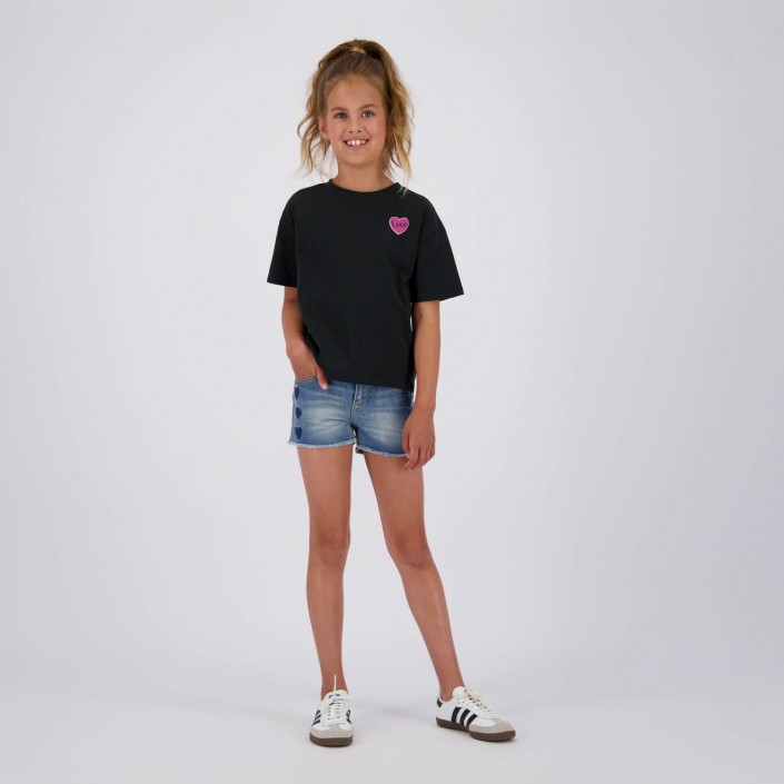 Vingino Hanrieke T-shirt Deep Black | Freewear Hanrieke T-shirt - www.freewear.nl - Freewear