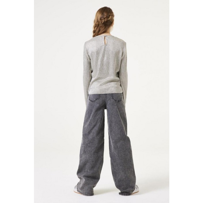 Garcia W42403_girls T-shirt ls 2155-silver grey | Freewear W42403_girls T-shirt ls - www.freewear.nl - Freewear