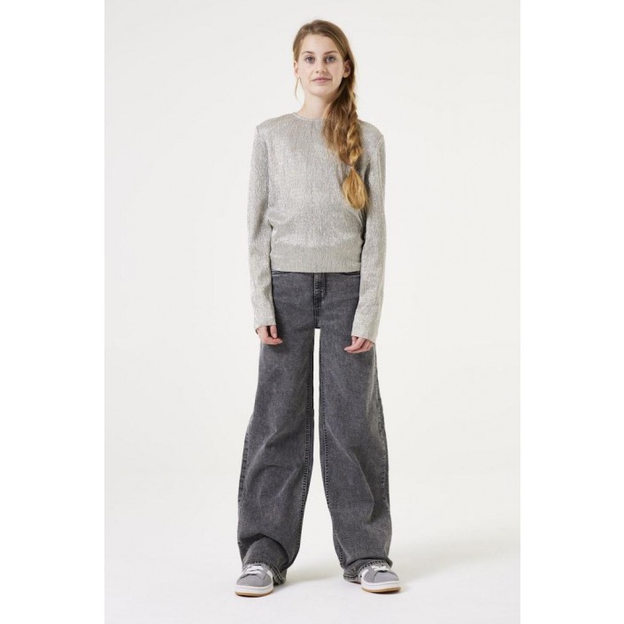 Garcia W42403_girls T-shirt ls 2155-silver grey | Freewear W42403_girls T-shirt ls - www.freewear.nl - Freewear