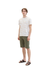 Tom Tailor Allover Printed T-shirt beige with leaf design