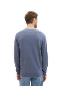 Tom Tailor Group Basic V-neck knit vintage indigo blue melange