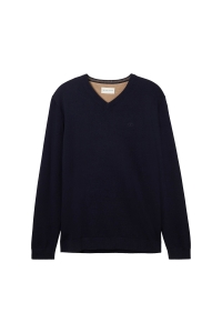 Tom Tailor Group Basic V-neck knit navy melange