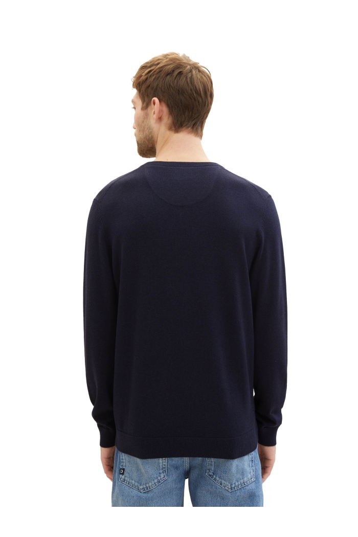 Tom Tailor Group Basic V-neck knit navy melange