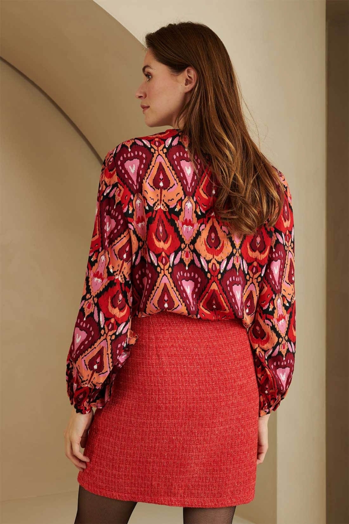 Lofty Manner Blouse Livie heart ikat print