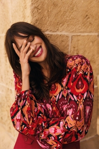 Lofty Manner Blouse Livie heart ikat print