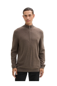 Tom Tailor Group Cotton Cashmere Knit wood brown melange