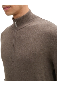 Tom Tailor Group Cotton Cashmere Knit wood brown melange