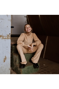 No Way Monday Ki T-shirt ls camel