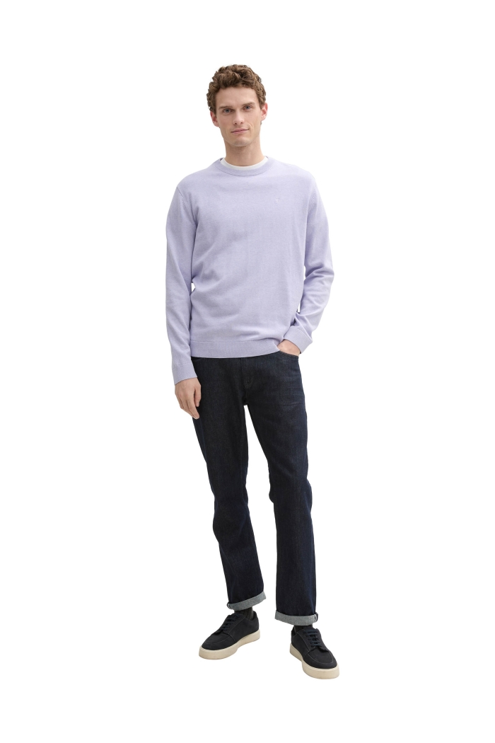 Tom Tailor Basic Crewneck knit grey lavender melange