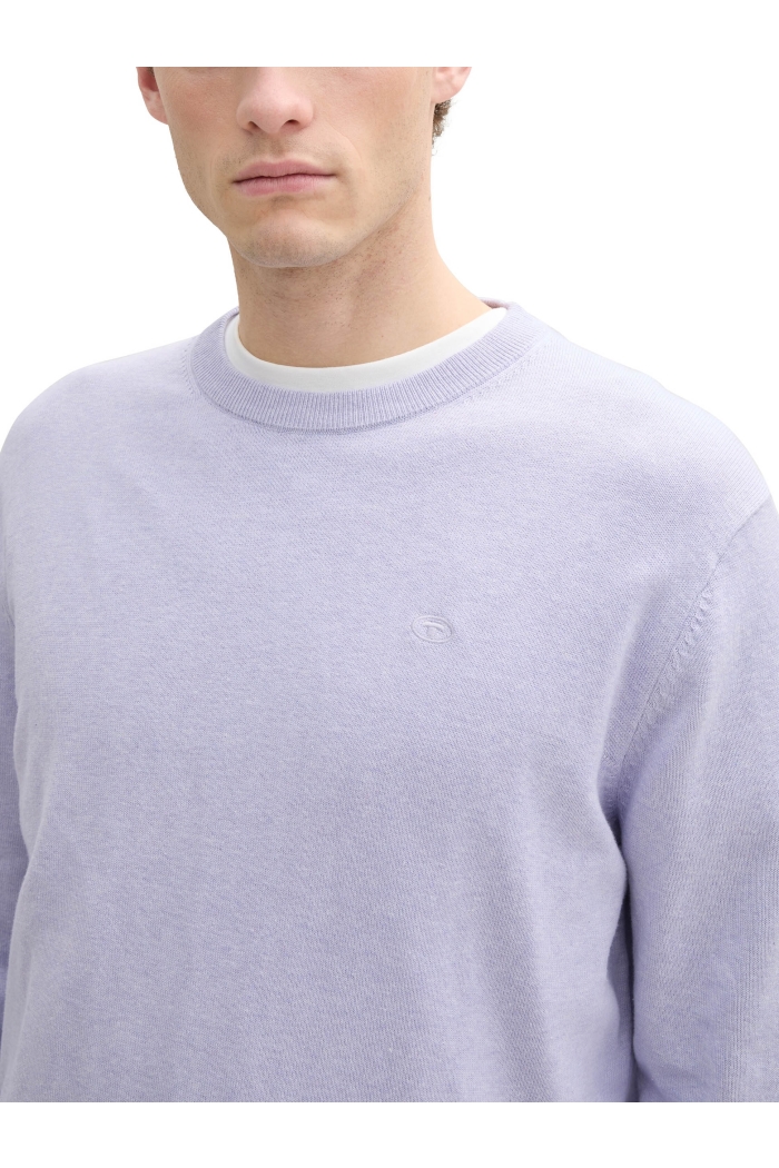 Tom Tailor Basic Crewneck knit grey lavender melange