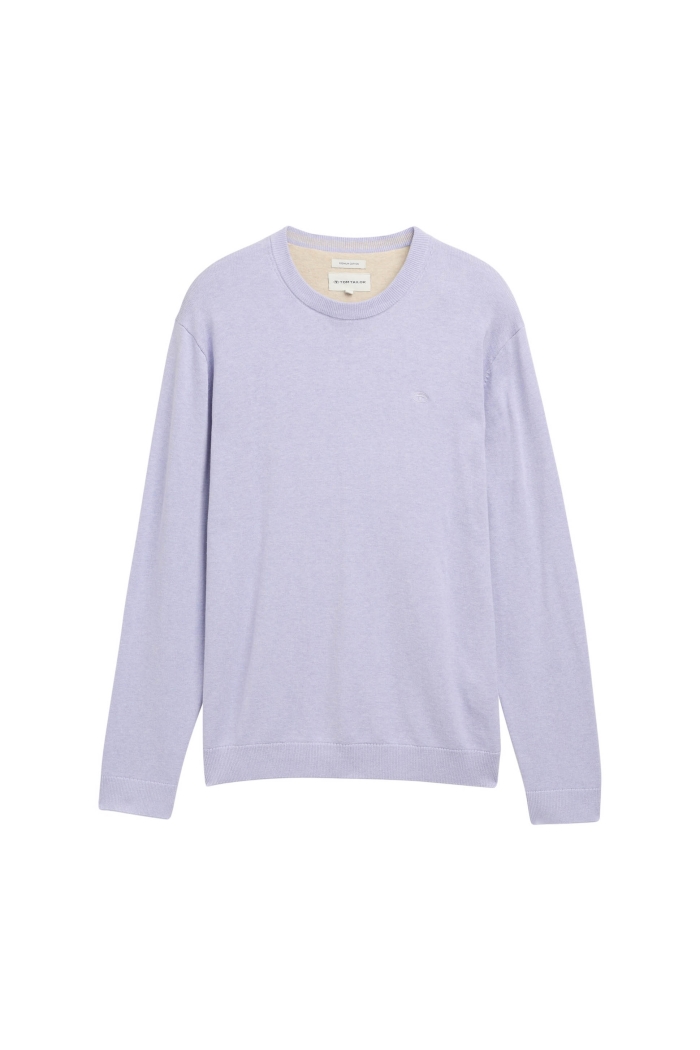 Tom Tailor Basic Crewneck knit grey lavender melange