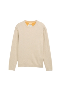 Tom Tailor Basic Crewneck knit soft beige melange