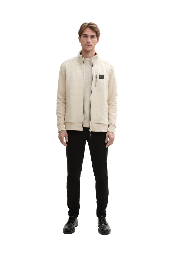 Tom Tailor Hybrid sweat-jacket light cashew beige